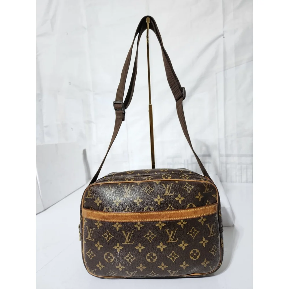 Louis Vuitton Reporter Shoulder Bag Brown/Beige